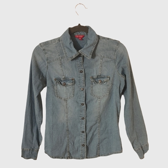 Guess Denim Western Button Down Shirt - Small - Picture 2 of 6